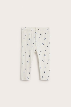 Kappahl | Prążkowane legginsy w borówki | Offwhite