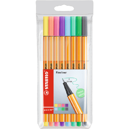 Stabilo Fiberspetspenna Point 88 8 pastellfärger Kontor & papper ONESIZE