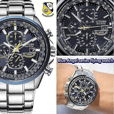 Blue Angel Series Flygande Klocka, Analog Quartz Chronograf 30M Vattentät Lysande Herrklockor Business Arbete Sport Casual Mode Designer D {AZC}