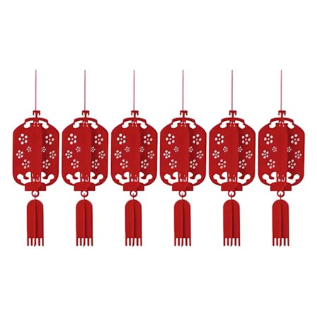 6 stk kinesisk nyttår tradisjonelle hengende pynt vårfestival henge dekorasjon ubleket stoff for kjøpesenter hjem blomsterlykt