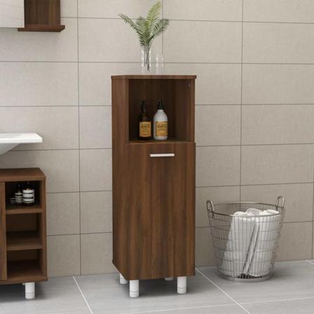 Vidaxl Badrumsskåp Brun Ek 30x30x95 Cm Konstruerat Trä Brun