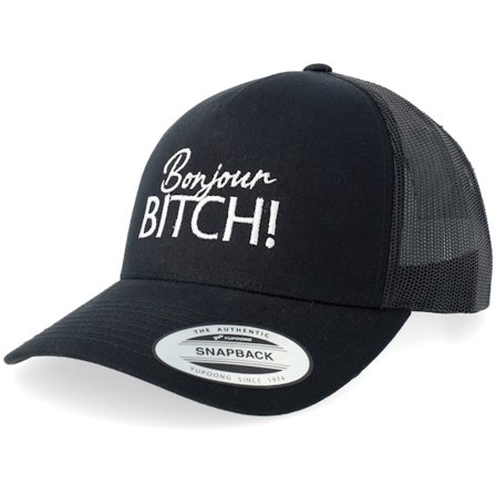 Scenes - Zwart trucker Cap - Bonjour B Black A-frame Trucker @ Hatstore