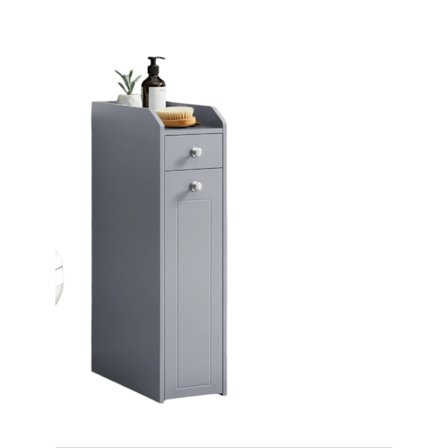 Rootz Gray Badeværelse Skab - Smalt skab - Lille toiletpapirskab - Rumbesparende design - 40 cm x 18 cm x 70 cm