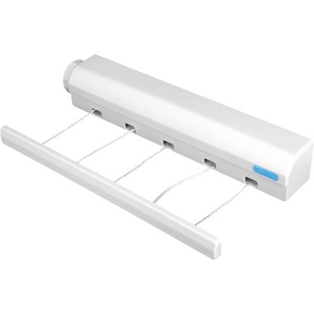 1 stk. vægmonteret tørrestativ, foldbart tøjstativ med 5 wirer, robust tøj