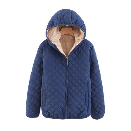 Kvinnor Enfärgad Med Fickor Hoodjacka Front Zip Coat