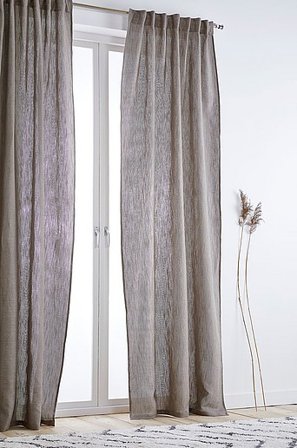 Jotex - Gordijn Linnen-mix 2-pak Kakibruin Kakibruin - ELISA - Koop Linnen gordijnen bij Jotex