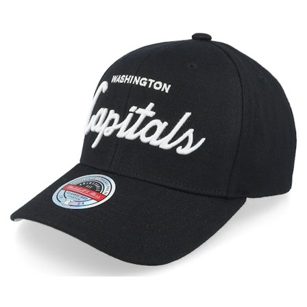 Mitchell & Ness - NHL Svart adjustable Caps - Washington Capitals NHL Classic Script Black Adjustable @ Hatstore
