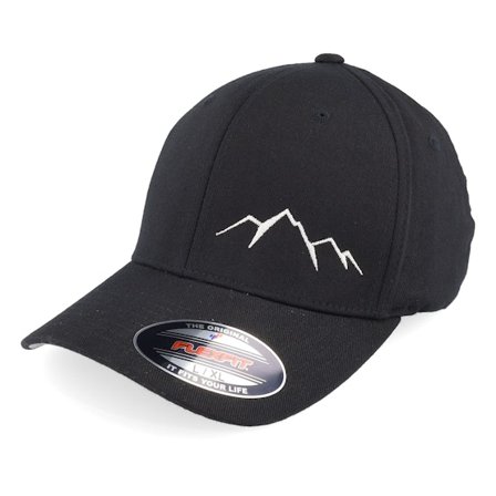 Wild Spirit - Svart flexfit Keps - Small Mountain Black Flexfit @ Hatstore