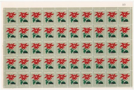 Danmark - Julemærkeark 1950/1951 - Ubrugt eller foldet