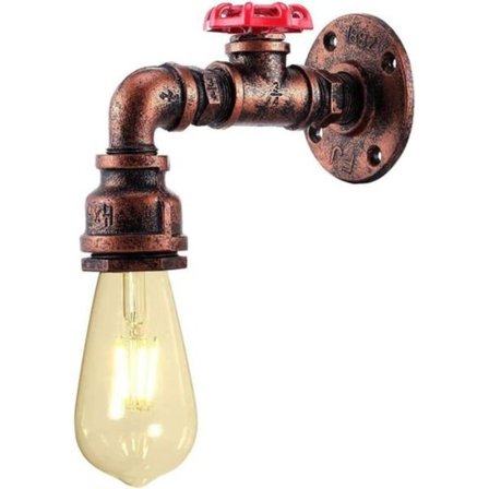 Kreativ ljusstake vägglampa vintage industriell retro vattenrör vägglampa