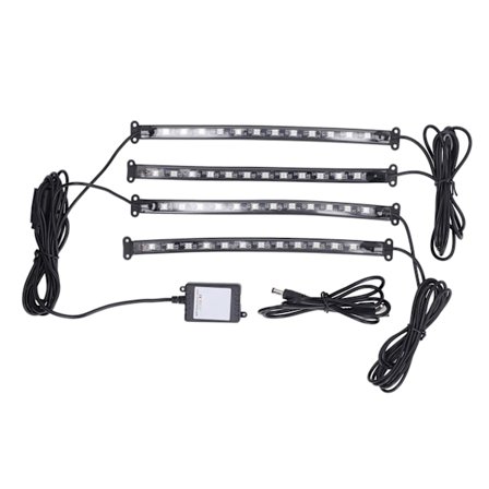 RGB LED-lys til bilinteriør med musikstyringstilstand 12LED DC12V APP Stemmestyring 180° Bredvinkelbelysning til bil