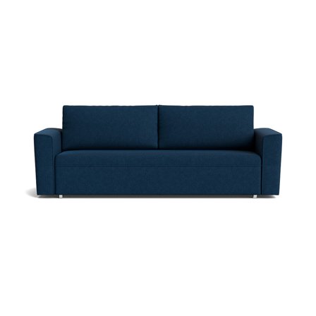 Izola 3-Sitzer-Schlafsofa mit Stauraum in Aragon Blau, modernes Design, komfortabler Bettkasten, 88cm Höhe, einfarbig, zeitloser Stil.