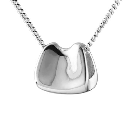 925 sterling sølv lite pendel kjede enkelt konkav c