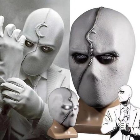 Moon Knight Marc Specto LED-mask Cosplay Latexhjälm Fest Halloween Bar Tillbehör