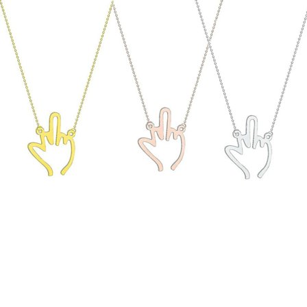 Uhøflig middelfinger vulgær gestus halskæde vedhæng sjov smykker gave