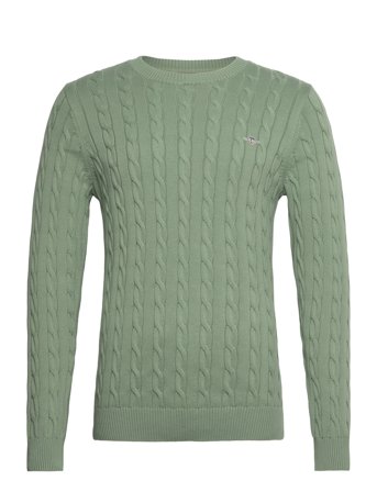 Cotton Cable C-Neck Green GANT