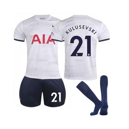 (2023/24 Tottenham Hemma #21 Kulusevski set Light Grey,XXL