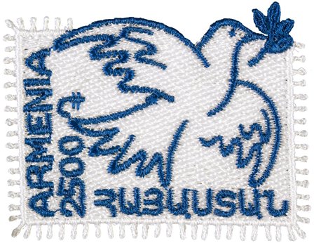 Armenien - Fredsdue/Dove of Peace - Postfrisk broderet miniark