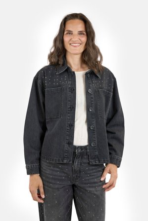 B. COPENHAGEN - Denim Skjorte - Vasket Sort - Nitter