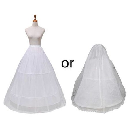 Hoops 1-lager garnkjol Brud Brud Bröllopsklänning Stöd Underkjol Dam Co