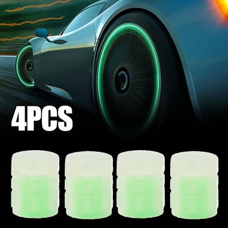 4 stk/sett Dekkventilhette Lysende Bil Kjøretøy Hjul Spøk Ventilhette