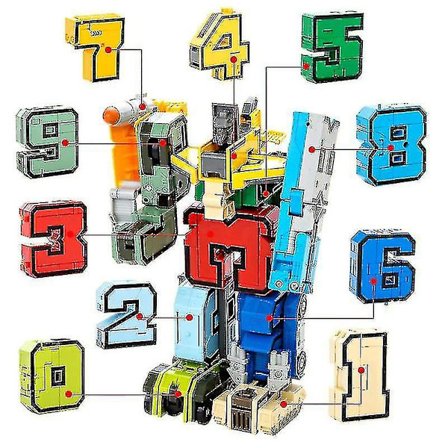 Kreativ samling figur nummer transformation robot pædagogiske blokke 10stk