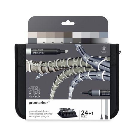 Promarker Black & Greys Wallet ensemble de 24