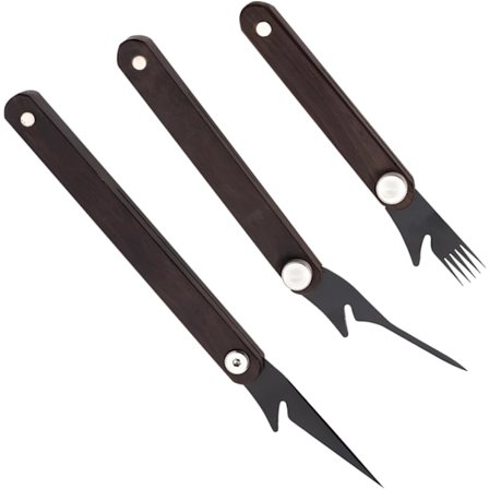 Keramikkleireverktøy 3-delt sett Sammenleggbar teksturering Modellering Keramikkverktøy Magnetisk oppheng Trehåndtak Serratert verktøy Leire Punching 