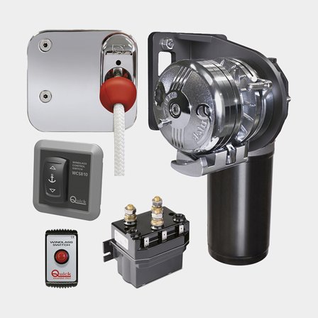Electric windlass (kit) Quick Balder Y Kit 1200 W, Starboard, 12 V, for Ø12 - 16 mm fully leaded line + automatic fuse + control panel + cabling
