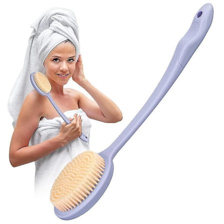 /EA/ Ryggbørste med langt håndtak, dusjbørste ryggskrubb ryggbørste for dusj og bad, våt og tørr dusjbørste (lilla)