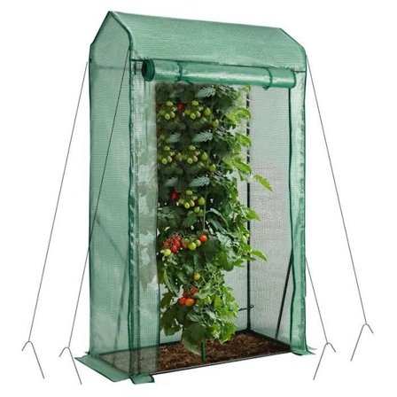 COSTWAY Portable Garden Greenhouse 100cm x 50cm x 170cm med Roll-up skjutdörr 2 remmar PE plastskydd