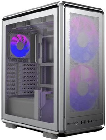 Cooler Master Masterframe 500 Mesh Mid Tower (sølv) Mini-ITX, Mini-DTX, Micro-ATX, ATX, E-ATX*, SSI-CEB* ​(*betinget støtte), herdet glass