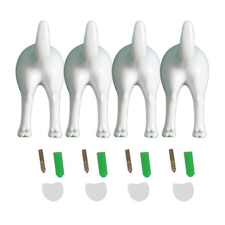 4 stk. Nordisk Stil Søde Plastik Hundehale Kroge