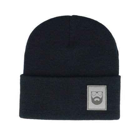 Bearded Man - Azul cuff Beanie - Logo Patch Navy Beanie @ Hatstore