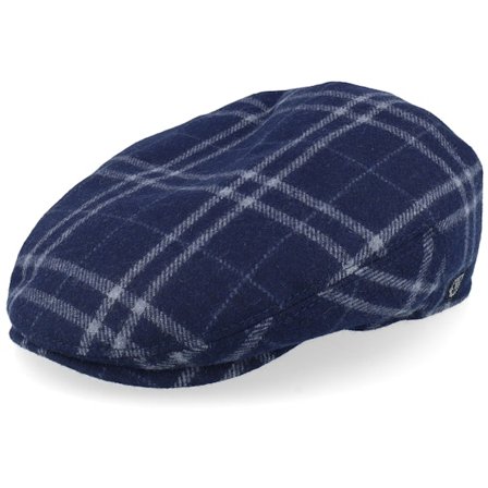 CTH Ericson - Modrá flatcap Kšiltovka - Carl Sr. Tartan Check Blue Flat Cap @ Hatstore