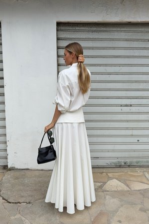 NA-KD Maxikjol - Maxikjolar - Naturvit - EU 38