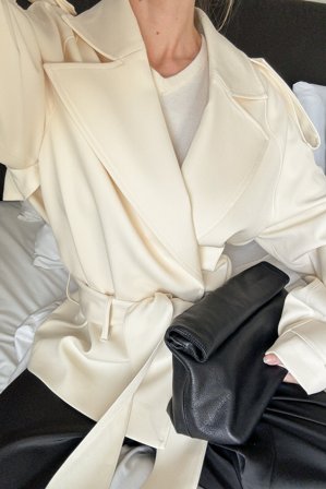 NA-KD Trench mi-long en tissu doux avec ceinture - Trenchcoats - Jaune - EU 34