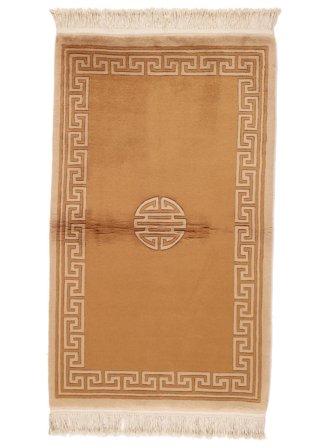 Handgeknüpft China 90 Line Teppich 91X152 Braun/Orange