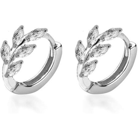 Små Högkvalitativa Örhängen med Cubic Zirconia Blad för Kvinnor och Flickor