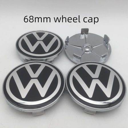 4 st Nya Svarta 68mm Bil Emblemet Hjulnav Center Kåpa Märke Skydd Klistermärke Dekal Styling Tillbehör