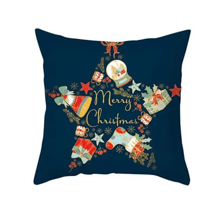 Blått Jul Kuddfodral Jul Prydnadskudde Snöflinga Älg Tryck Kudde God Jul Dekorationer För Hemmet Julklapp