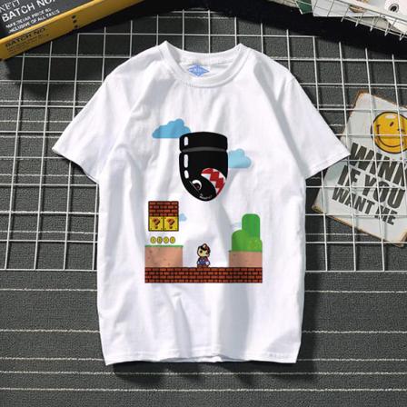 Mario anime perifer T-shirt för män och kvinnor T-shirts 19# 19# S