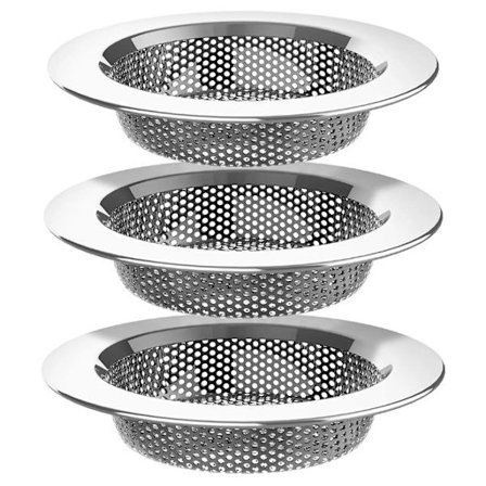Køkkenvask si, rustfrit stål vask afløb si, opvaskemaskine sikker, pakke med 3