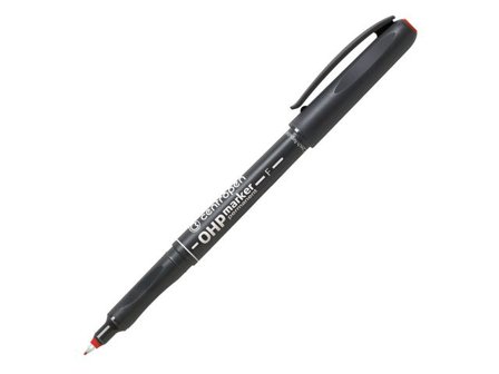 Märkpenna Permanent, tunn spets, 0,6 mm linjebredd, röd - Lyreco - Kontorsmaterial - Pennor - Overheadpennor