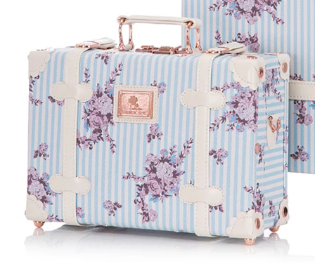 Uniwalker Koffert Retro Blomster-Blå 22x33cm 13"