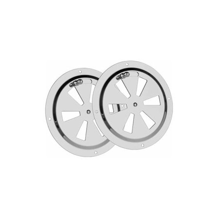 2 st runda ventilationsgaller, 125 mm rostfritt stål runda ventil