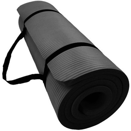 Skridsikker Pilates- og yogamåtte til kvinder - 1 cm tyk - med stropper - TPE - 183 x 60 x 1 cm