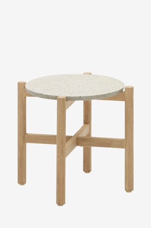 Kave Home - Sivupöytä Pola, Ø 55 cm - Ruskea - Sivupöydät - - Homeroom