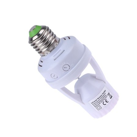 E27 Rörelsesensor Ljussockel PIR Induktion Justera Fördröjningstid Lampfot Glödlampa