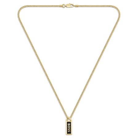 Colier BOSS Kassy Emblem auriu pentru bărbați - Coliere cu lanț